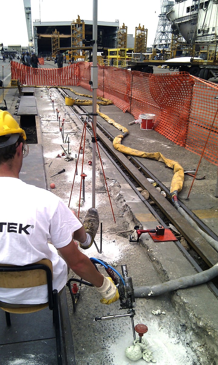 subsidence flooring overhead crane