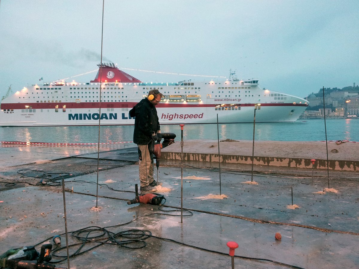 consolidation dock flooring with injection of expanding resin ancona