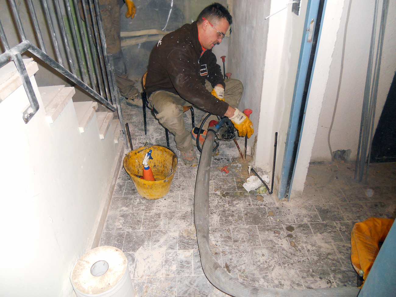 soil consolidation foundation various depth levels with injection expanding resin